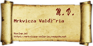 Mrkvicza Valéria névjegykártya