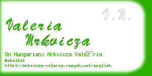 valeria mrkvicza business card